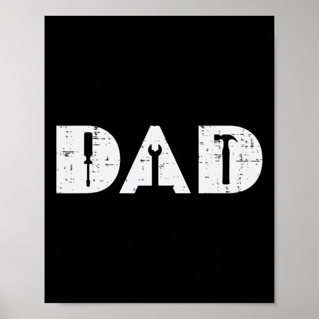 Dad Handy Tools Funny Fathers Day Mechanic Daddy P Poster (Front)