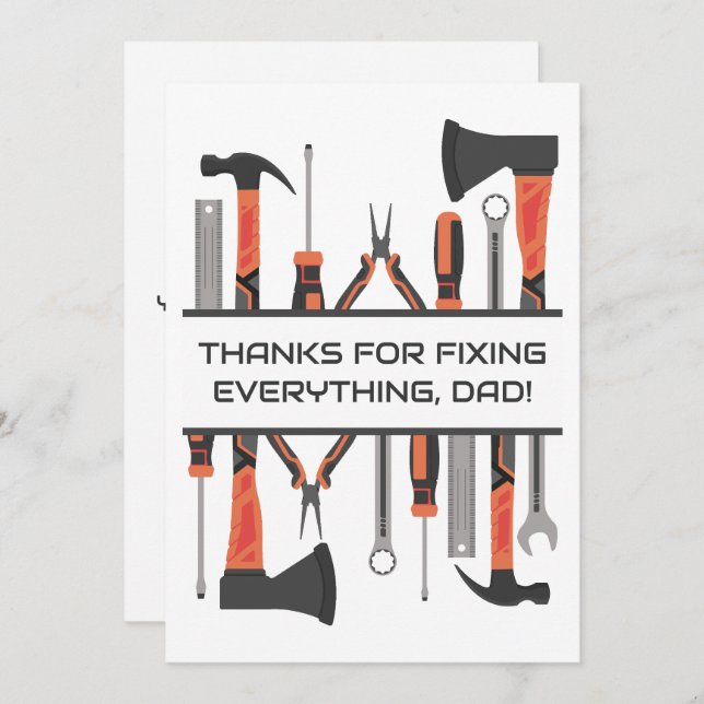 Dad Handyman, Tools, Father's Day, Daddy Birthday  Holiday Card (Front/Back)