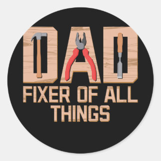 Dad Handyman Woodworker Father's Day Carpenter Classic Round Sticker