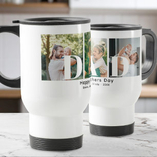 Dad Happy Fathers Day 3 Photo Collage Travel Mug