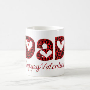Dad Happy Valentine Cute Cupid Typography Coffee Mug