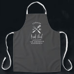 Dad head chef bbq grill Christmas birthday modern  Apron<br><div class="desc">Dad head chef bbq grill Christmas,  birthday,  fathers day modern grey and white apron design.</div>