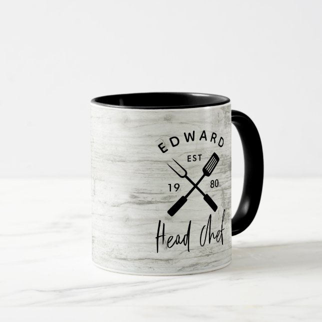 Dad head chef bbq grill Christmas birthday modern  Mug (Front Right)