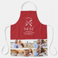 Dad head chef bbq grill multi photo modern red