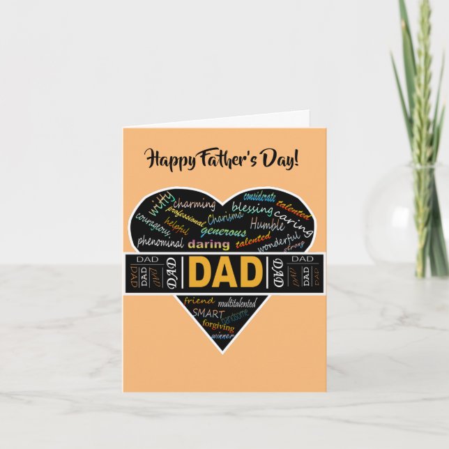 Dad Heart African American Happy Father's Day Card (Front)