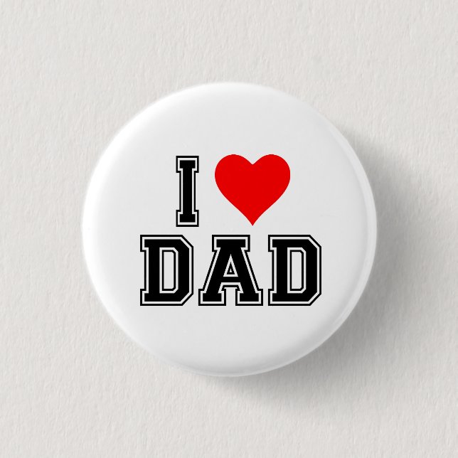 Dad Heart Button – Bold and Simple Design (Front)