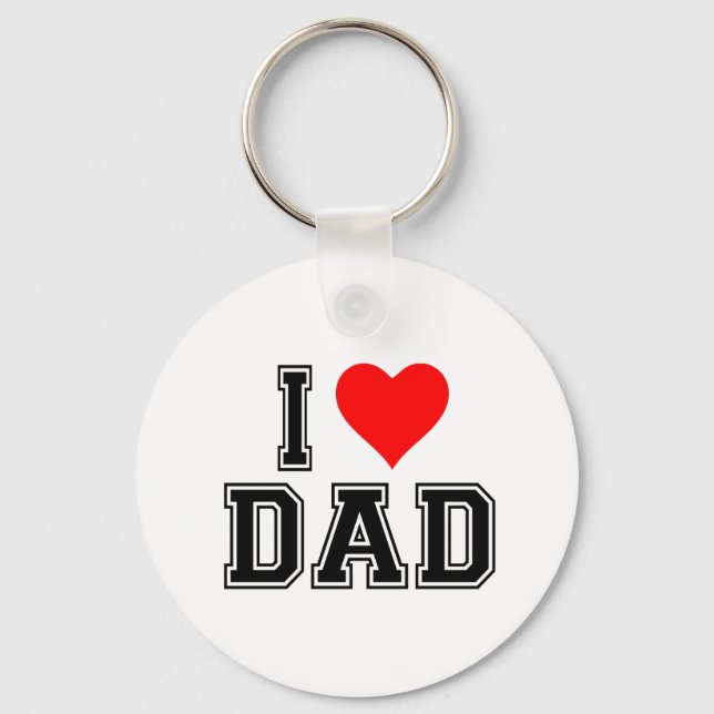 Dad Heart Button – Bold and Simple Design Keychain (Front)