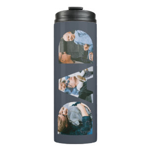 Dad Heart Collage Father's Day Keepsake Photo Canv Thermal Tumbler