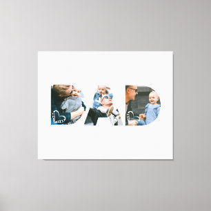 Dad Heart Collage Father's Day Keepsake Photo Canvas Print