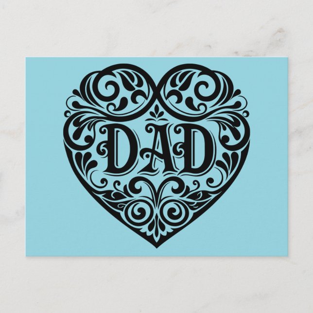Dad Heart Father's Day Postcard (Front)