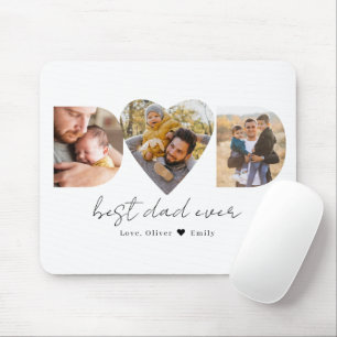 Dad Heart Photo Collage, Father's Day Gift Mouse Pad