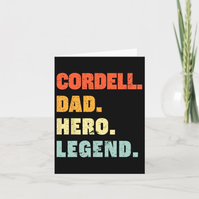 Dad Hero Legend Personalized Custom Name Fathers D Card (Front)
