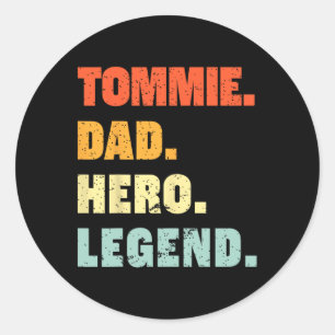Dad Hero Legend Personalized Custom Name Fathers D Classic Round Sticker