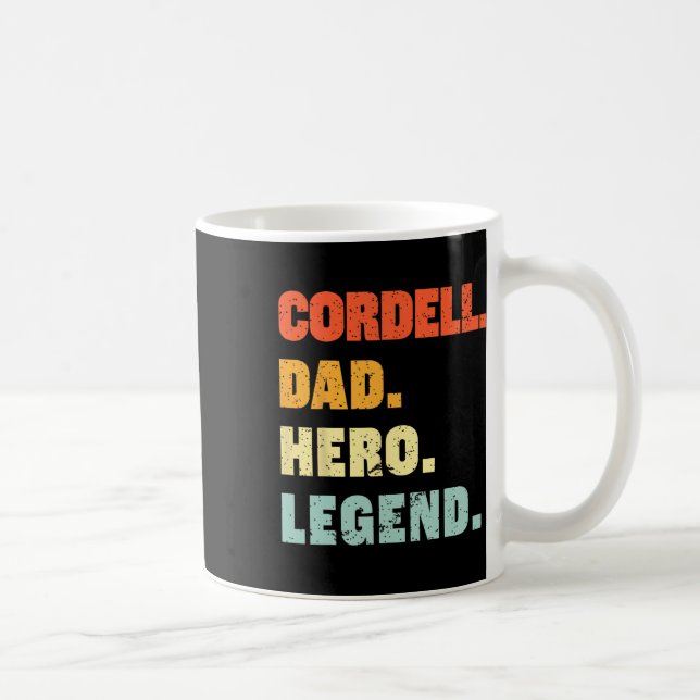 Dad Hero Legend Personalized Custom Name Fathers D Coffee Mug (Right)