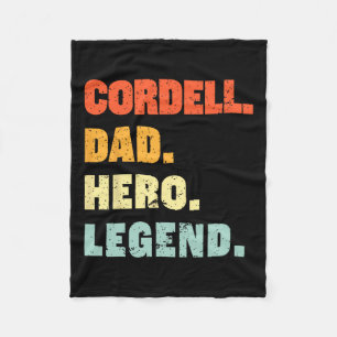 Dad Hero Legend Personalized Custom Name Fathers D Fleece Blanket
