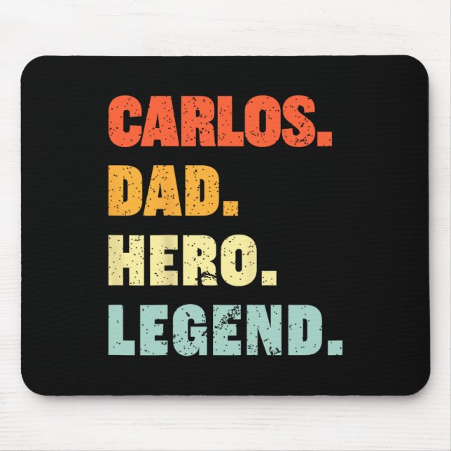 Dad Hero Legend Personalized Custom Name Fathers D Mouse Pad (Front)