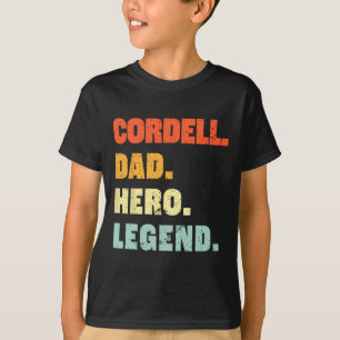 Dad Hero Legend Personalized Custom Name Fathers D T-Shirt