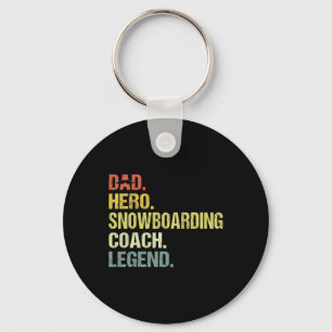 Dad Hero Snowboarding Coach Funny Snowboarding Coa Keychain