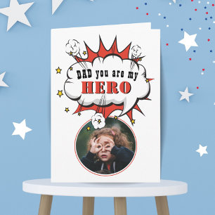 Dad Hero Superhero Speech Bubble Fathers day Card