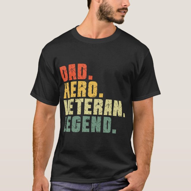 Dad Hero Veteran Legend Retro Veterans Day Father' T-Shirt (Front)