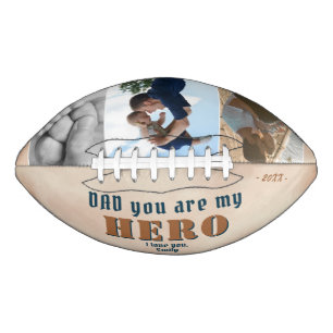 Dad Hero Watercolor Father`s day 3 Photo Collage Football