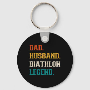 Dad Husbynd Biathlon Legend Biathlon Lover  Keychain