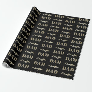 Dad I Love You Black and Gold Sparkles Typography Wrapping Paper