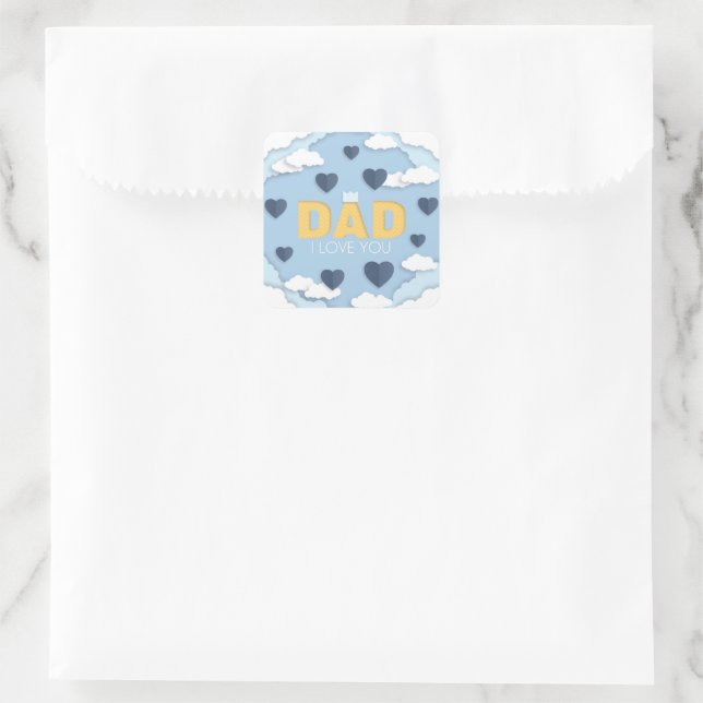 Dad I love you, father's day  Square Sticker (Bag)