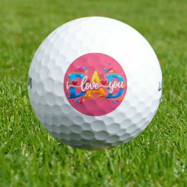  dad i love you pink golf balls (Father’s Day gift that reminds him of the family legacy he’s built. )