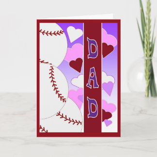 DAD  I Love You > Than You Love Baseball Valentine Holiday Card