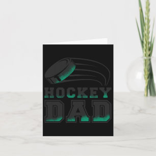 Dad Ice Hockey Puck Funny Fathers Day Graphic Card