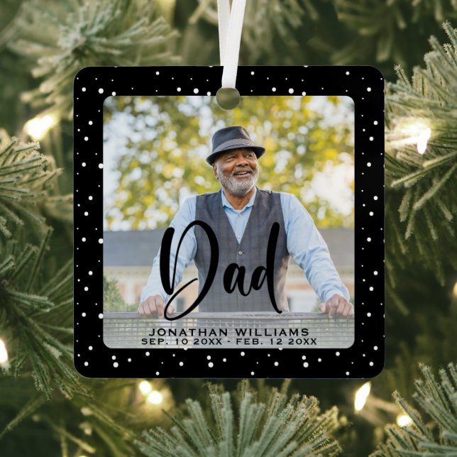 Dad In Loving Memory Photo Christmas Metal Ornament (Insitu)