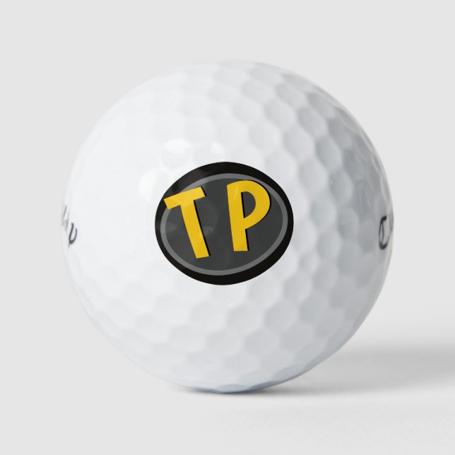 Dad Initials Monogrammed Golf Balls (Front)