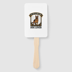 Dad Is Awesome Dog Lover German Shepherd Paws_1 Hand Fan