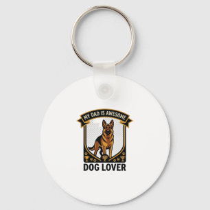 Dad Is Awesome Dog Lover German Shepherd Paws_1 Keychain