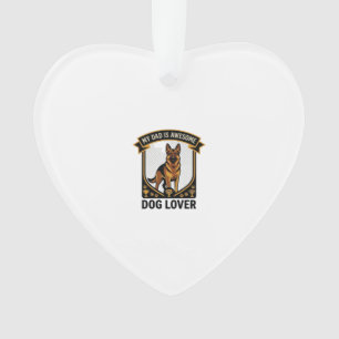 Dad Is Awesome Dog Lover German Shepherd Paws_1 Ornament