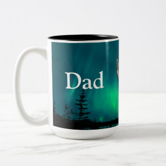 Dad Is Mentor, Guide, Strength & Heart Wolf Mug