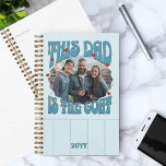 Dad is the Goat Photo Blue Red Retro Planner<br><div class="desc">Photo gift for dad from his children or child to let him know he's the Greatest Of All Time! Fun retro design with trendy freeform typography, love hearts and vintage colour palette. Use the personalization template to add your photo and adjust to perfection and then, feel free to change the...</div>