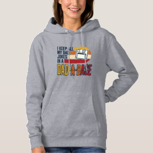 Dad Joke Dad-A-Base Retro Funny Father Vector Desi Hoodie