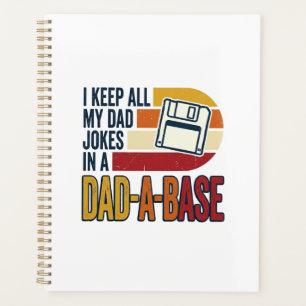 Dad Joke Dad-A-Base Retro Funny Father Vector Desi Planner