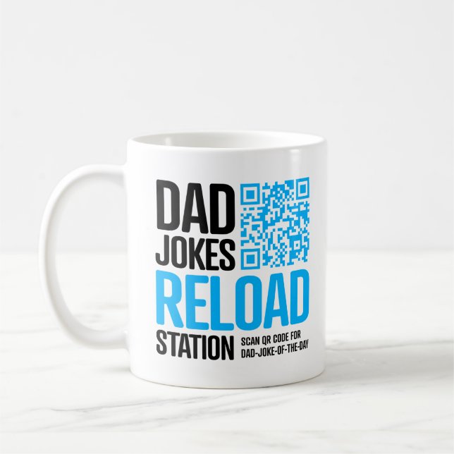 Dad Joke Mug with QR Code – A New Joke Every Day! (Left)