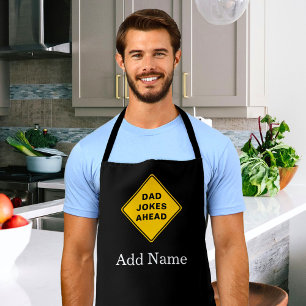 Dad Jokes Ahead Custom Name Text Personalized Apron