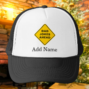 Dad Jokes Ahead Custom Name Text Personalized Trucker Hat
