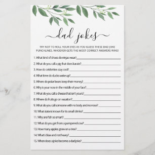 Dad Jokes Baby Shower game with Answers