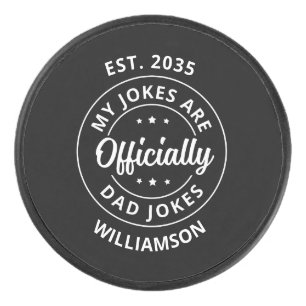 Dad Jokes Fathers day gift for new dad to be Hockey Puck