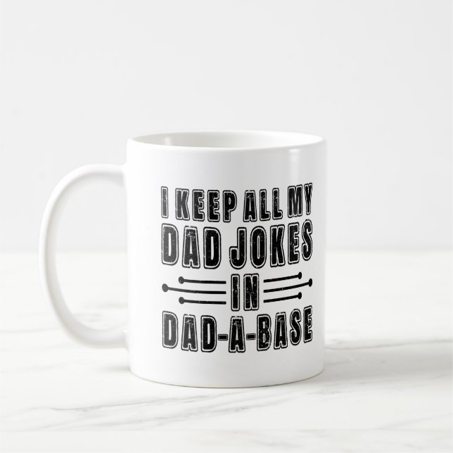 Dad Jokes In Dad A Base Father's Day Present Funny Coffee Mug (Left)