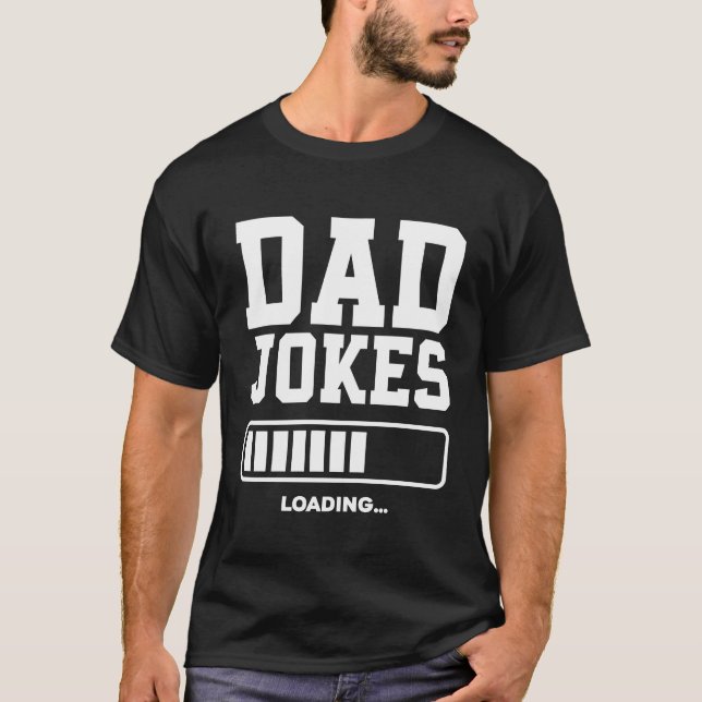Dad Jokes Loading Fathers Day Gift retro T-Shirt (Front)