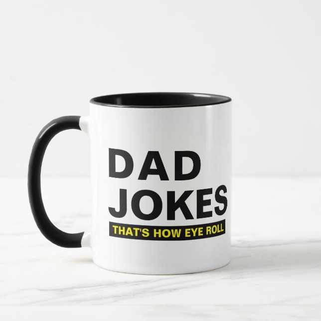 Dad Jokes Mug - Funny Slogan Humour Gift for Dad (Left)