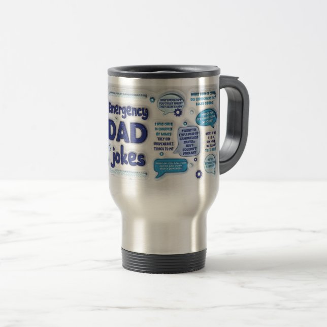 Dad jokes travel mug (Front Right)