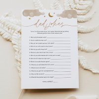 Dad Jokes Twinkle Star Baby Shower Game Card
